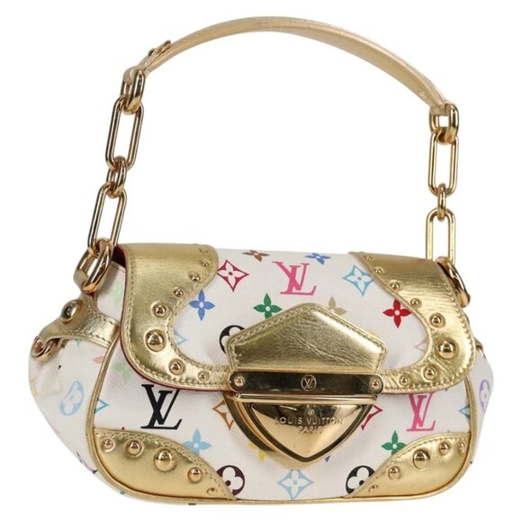 LOUIS VUITTON Monogram Multicolor Marilyn Shoulder Bag White M40206 Auth 138531A - Picture 1 of 16